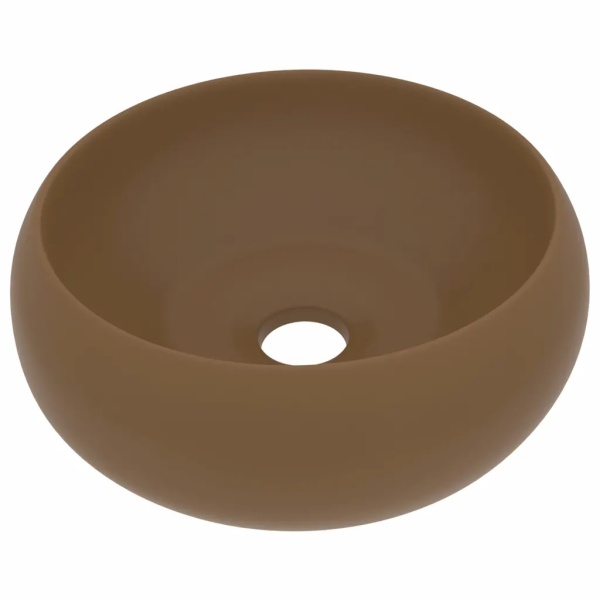 Chiuvetă Baie Lux Crem Mat 40x15 cm Ceramică Rotund 147007